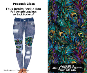 Preorder! Closes 10/28. ETA Dec. Peacock Glass Faux Denim Peekaboo Full Length