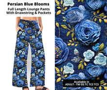 Load image into Gallery viewer, Preorder! Closes 11/7. ETA Jan. Persian Blue Blooms Full Length Lounge Pants