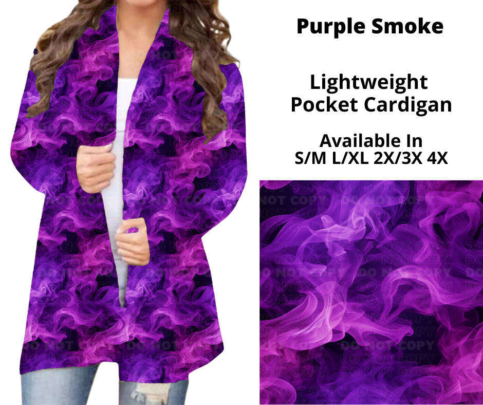 Preorder! Closes 10/28. ETA Dec. Purple Smoke Pocket Cardigan