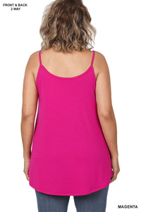 PLUS V-Neck/Scoop Neck Reversible Cami - Magenta