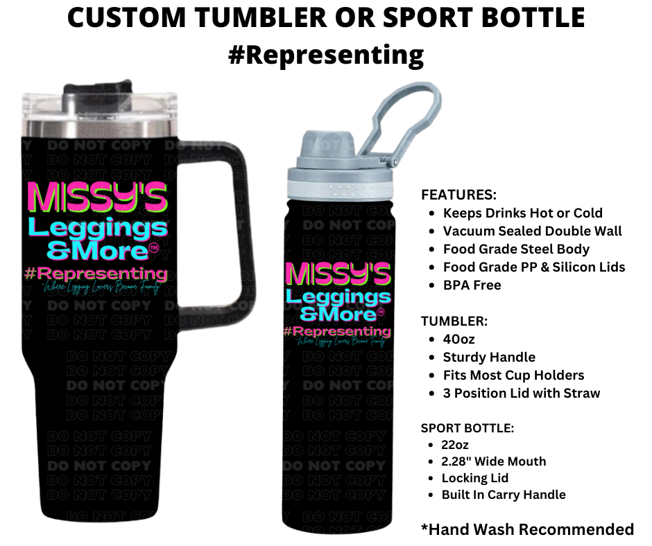 #representing Custom Tumbler or Sport Bottle