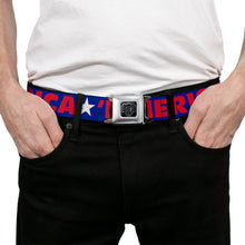 Load image into Gallery viewer, 'MERICA Star USA Seatbelt Belt – World Cup 2026 Fan Gear (Blue/Red/White)