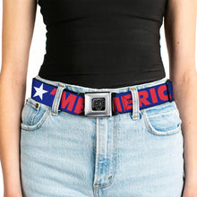 Load image into Gallery viewer, 'MERICA Star USA Seatbelt Belt – World Cup 2026 Fan Gear (Blue/Red/White)