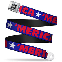 Load image into Gallery viewer, 'MERICA Star USA Seatbelt Belt – World Cup 2026 Fan Gear (Blue/Red/White)