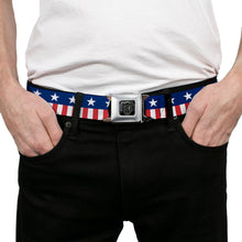 Load image into Gallery viewer, USA Stars &amp; Stripes 2 Seatbelt Belt – World Cup 2026 Edition (Blue/White/Red/White)