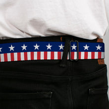 Load image into Gallery viewer, USA Stars &amp; Stripes 2 Seatbelt Belt – World Cup 2026 Edition (Blue/White/Red/White)