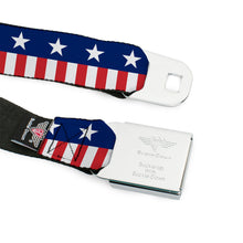 Load image into Gallery viewer, USA Stars &amp; Stripes 2 Seatbelt Belt – World Cup 2026 Edition (Blue/White/Red/White)