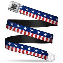 Load image into Gallery viewer, USA Stars &amp; Stripes 2 Seatbelt Belt – World Cup 2026 Edition (Blue/White/Red/White)