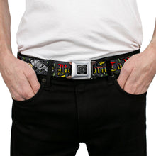 Load image into Gallery viewer, BD Wings Logo CLOSE-UP Full Color Black Silver Seatbelt Belt - Born to Raise Hell Gray Webbing