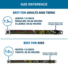 Load image into Gallery viewer, BD Wings Logo CLOSE-UP Full Color Black Silver Seatbelt Belt - Born to Raise Hell Gray Webbing