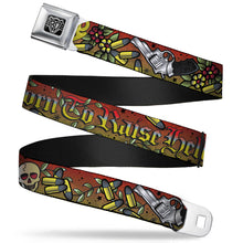 Load image into Gallery viewer, BD Wings Logo CLOSE-UP Full Color Black Silver Seatbelt Belt - Born to Raise Hell Red Webbing