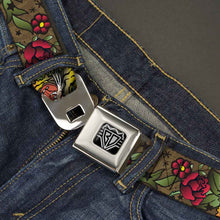 Load image into Gallery viewer, BD Wings Logo CLOSE-UP Full Color Black Silver Seatbelt Belt - Death Before Dishonor Olive Webbing