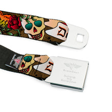Load image into Gallery viewer, BD Wings Logo CLOSE-UP Full Color Black Silver Seatbelt Belt - Death Before Dishonor Olive Webbing