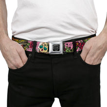 Load image into Gallery viewer, BD Wings Logo CLOSE-UP Full Color Black Silver Seatbelt Belt - Death Before Dishonor Pink Webbing