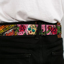 Load image into Gallery viewer, BD Wings Logo CLOSE-UP Full Color Black Silver Seatbelt Belt - Death Before Dishonor Pink Webbing