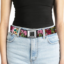 Load image into Gallery viewer, BD Wings Logo CLOSE-UP Full Color Black Silver Seatbelt Belt - Death Before Dishonor Pink Webbing