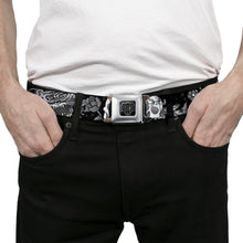Load image into Gallery viewer, BD Wings Logo CLOSE-UP Full Color Black Silver Seatbelt Belt - Death Before Dishonor Black/White Webbing