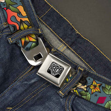Load image into Gallery viewer, BD Wings Logo CLOSE-UP Full Color Black Silver Seatbelt Belt - Death or Glory CLOSE-UP Gray Webbing