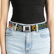 Load image into Gallery viewer, BD Wings Logo CLOSE-UP Full Color Black Silver Seatbelt Belt - Death or Glory CLOSE-UP Gray Webbing