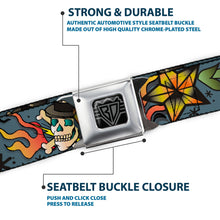 Load image into Gallery viewer, BD Wings Logo CLOSE-UP Full Color Black Silver Seatbelt Belt - Death or Glory CLOSE-UP Gray Webbing