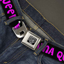 Load image into Gallery viewer, BD Wings Logo CLOSE-UP Full Color Black Silver Seatbelt Belt - DRAMA QUEEN Black/Fuchsia Webbing