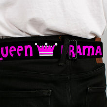 Load image into Gallery viewer, BD Wings Logo CLOSE-UP Full Color Black Silver Seatbelt Belt - DRAMA QUEEN Black/Fuchsia Webbing