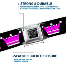 Load image into Gallery viewer, BD Wings Logo CLOSE-UP Full Color Black Silver Seatbelt Belt - DRAMA QUEEN Black/Fuchsia Webbing