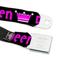 Load image into Gallery viewer, BD Wings Logo CLOSE-UP Full Color Black Silver Seatbelt Belt - DRAMA QUEEN Black/Fuchsia Webbing
