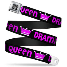 Load image into Gallery viewer, BD Wings Logo CLOSE-UP Full Color Black Silver Seatbelt Belt - DRAMA QUEEN Black/Fuchsia Webbing