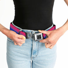 Load image into Gallery viewer, BD Wings Logo CLOSE-UP Full Color Black Silver Seatbelt Belt - Flag Bisexual Pink/Purple/Blue Webbing