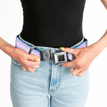Load image into Gallery viewer, BD Wings Logo CLOSE-UP Full Color Black Silver Seatbelt Belt - Flag Transgender Baby Blue/Baby Pink/White Webbing