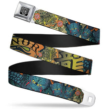 Load image into Gallery viewer, BD Wings Logo CLOSE-UP Full Color Black Silver Seatbelt Belt - Honor Tan Webbing