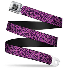 Load image into Gallery viewer, BD Wings Logo CLOSE-UP Full Color Black Silver Seatbelt Belt - Leopard Pink Fuchsia Webbing