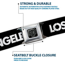 Load image into Gallery viewer, BD Wings Logo CLOSE-UP Full Color Black Silver Seatbelt Belt - LOS F*CKIN' ANGELES Heart Black/White/Red Webbing