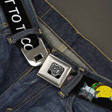 Load image into Gallery viewer, BD Wings Logo CLOSE-UP Full Color Black Silver Seatbelt Belt - Taco Cat I DON'T WANT TO TACO 'BOUT IT Webbing