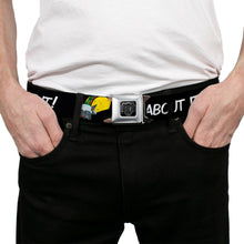 Load image into Gallery viewer, BD Wings Logo CLOSE-UP Full Color Black Silver Seatbelt Belt - Taco Cat I DON'T WANT TO TACO 'BOUT IT Webbing