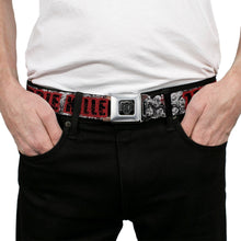 Load image into Gallery viewer, BD Wings Logo CLOSE-UP Full Color Black Silver Seatbelt Belt - ZOMBIE KILLER w/Stacked Zombies Sketch Webbing