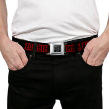 Load image into Gallery viewer, BD Wings Logo CLOSE-UP Full Color Black Silver Seatbelt Belt - ZOMBIE KILLER Zombie Target Black/White/Red Webbing