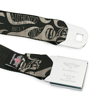 Load image into Gallery viewer, BD Wings Logo CLOSE-UP Full Color Black Silver Seatbelt Belt - BD AUTHENTIC SEATBELT BELT SINCE 1993 Flames Olive/Tan Webbing