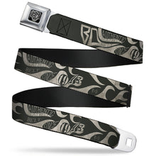 Load image into Gallery viewer, BD Wings Logo CLOSE-UP Full Color Black Silver Seatbelt Belt - BD AUTHENTIC SEATBELT BELT SINCE 1993 Flames Olive/Tan Webbing