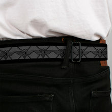 Load image into Gallery viewer, BD Wings Logo CLOSE-UP Full Color Black Silver Seatbelt Belt - BD Monogram2 Gray/Black Webbing