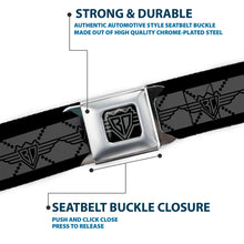 Load image into Gallery viewer, BD Wings Logo CLOSE-UP Full Color Black Silver Seatbelt Belt - BD Monogram2 Gray/Black Webbing