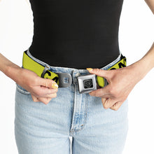 Load image into Gallery viewer, BD Wings Logo CLOSE-UP Full Color Black Silver Seatbelt Belt - CAUTION Yellow/Black Webbing
