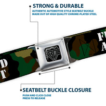 Load image into Gallery viewer, BD Wings Logo CLOSE-UP Black/Silver Seatbelt Belt - FAFO FUCK AROUND &amp; FIND OUT Stencil Camo/White Webbing