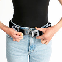 Load image into Gallery viewer, Batman Black Silver Seatbelt Belt - Cloudy Bat Signal Black/White Webbing