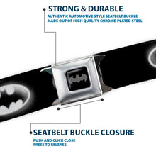 Load image into Gallery viewer, Batman Black Silver Seatbelt Belt - Cloudy Bat Signal Black/White Webbing