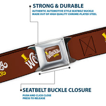 Load image into Gallery viewer, Willy Wonka and the Chocolate Factory WONKA BAR Logo Full Color Brown/Yellow/White Seatbelt Belt - Willy Wonka and the Chocolate Factory WONKA BAR Logo Brown/Yellow/White Webbing