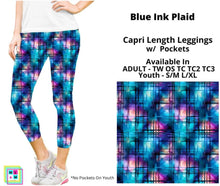 Load image into Gallery viewer, Blue Ink Plaid Capri Length w/ Pockets