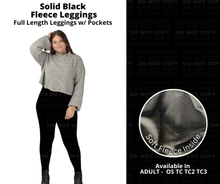 Load image into Gallery viewer, Solid Black Fleece Leggings