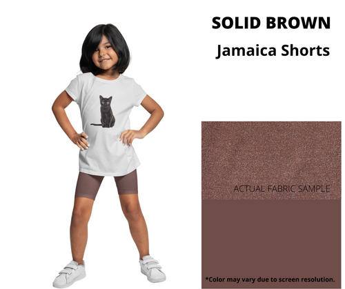 Solid Brown Youth Jamaica Shorts by ML&M